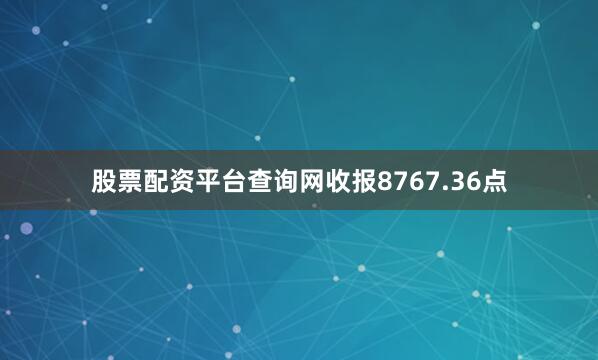 股票配资平台查询网收报8767.36点