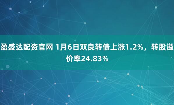 盈盛达配资官网 1月6日双良转债上涨1.2%，转股溢价率24.83%
